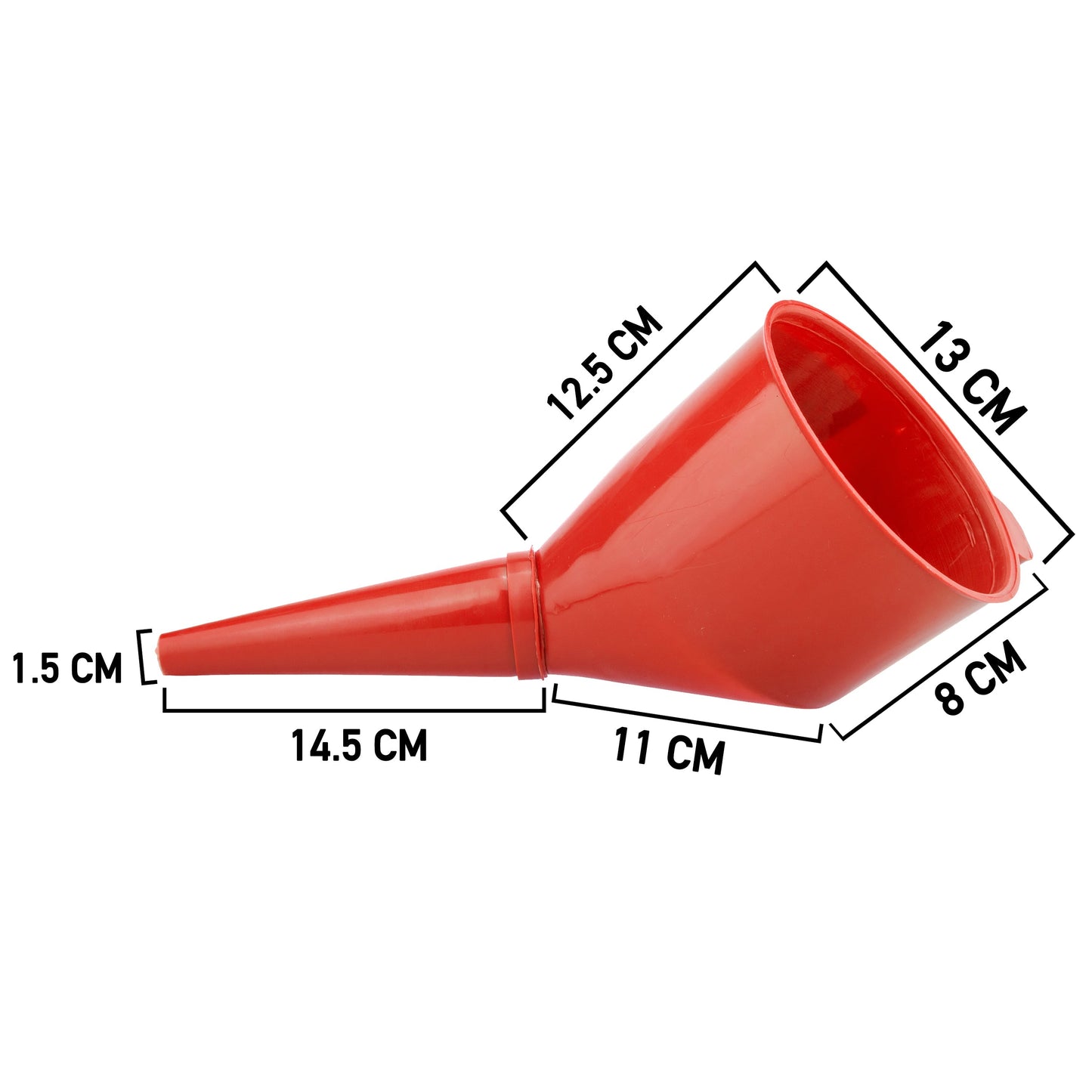 Angled Car Fuel Funnels with Filter (Grey and Red) Car Fuel Funnel Car Accessory